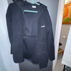 Columbia Women's Black Long Fleece Zip Up Hoodie - Large